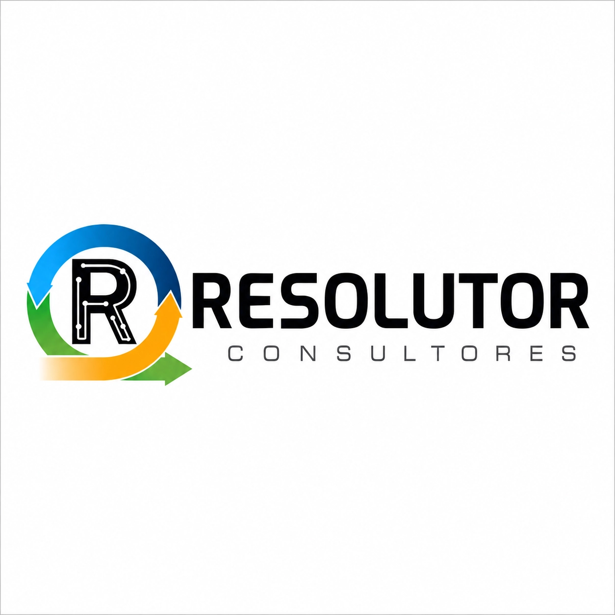 Logo corporativo Resolutor con emblema circular
