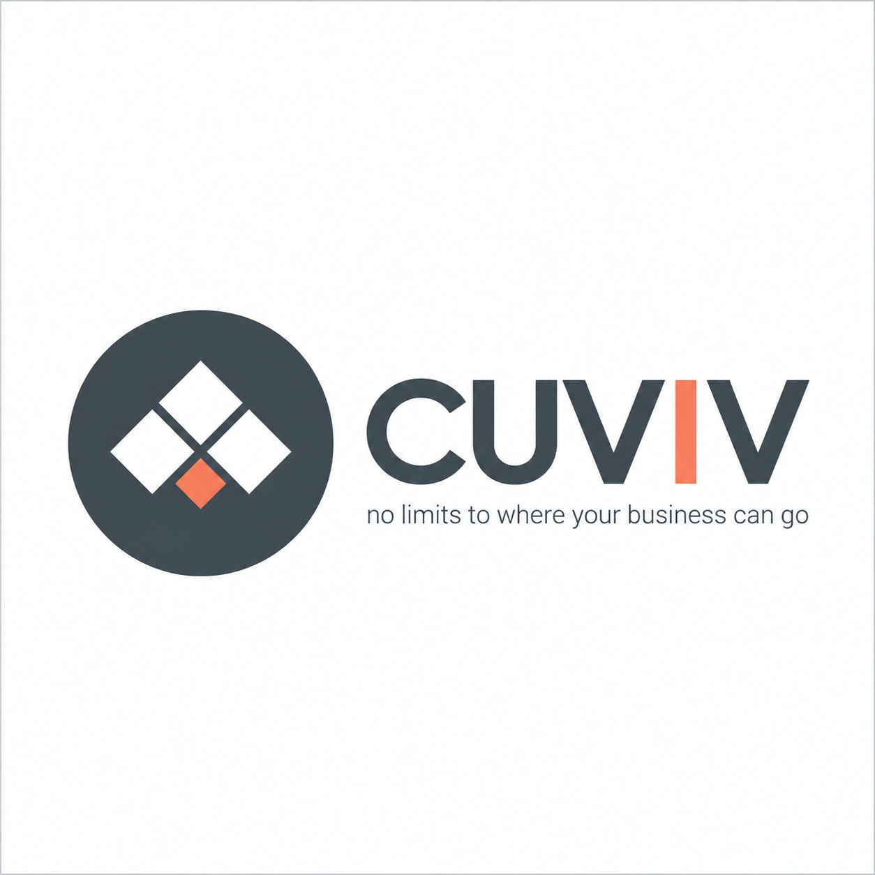 Logo minimalista CUVIV con acento coral