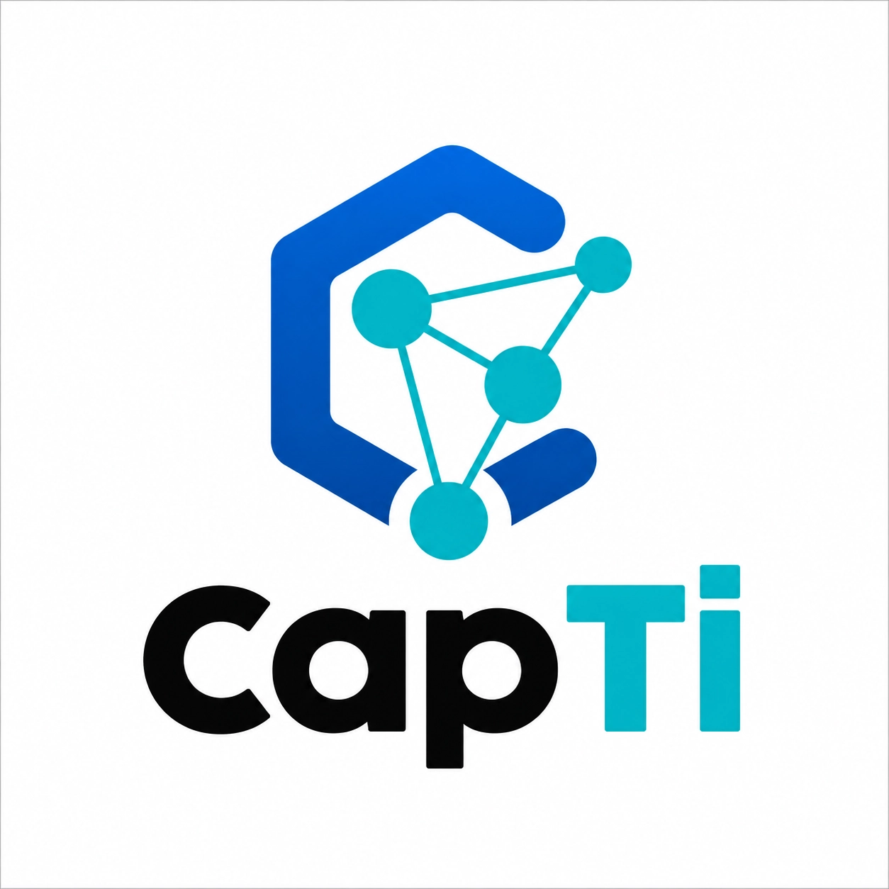 Logo tecnológico CapTi con red molecular
